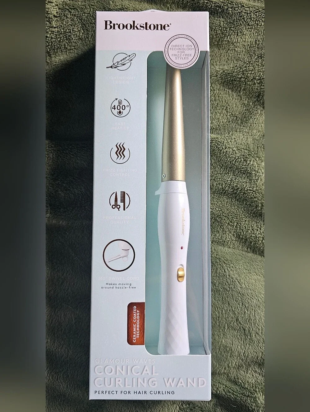 Brookstone Glamour Waves Conical Curling Wand